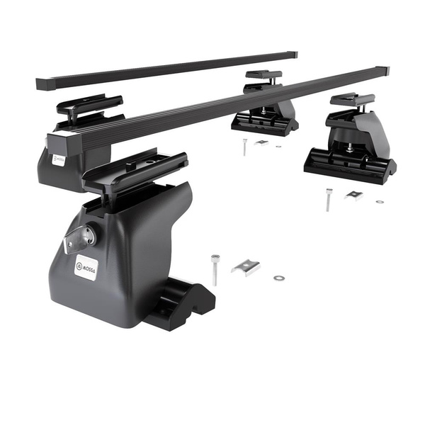 Suporte de tejadilho compatível com Volkswagen Crafter Van (2006-2016) - bagageiro preto - mala de teto - rack de barras - Perfil T - Aço