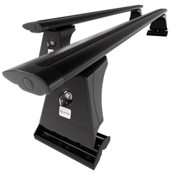 Suporte de tejadilho compatível com Peugeot 308 Hatchback (2007-2013) - bagageiro preto - mala de teto - rack de barras - pontos de montagem - Alumínio