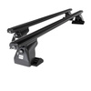 Suporte de tejadilho compatível com Dodge Grand Caravan Van (2006-2007) - bagageiro preto - mala de teto - rack de barras - Perfil T - Alumínio