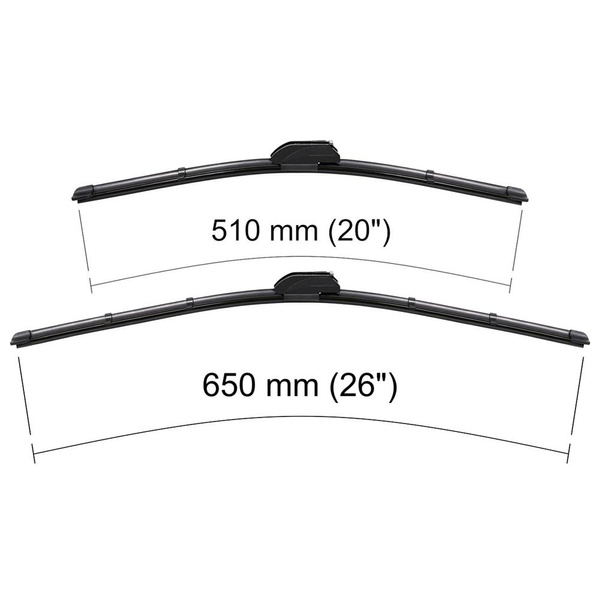 Escovas limpa-vidros para pára-brisas para Chrysler Town & Country Minivan (2008-2016) - planas