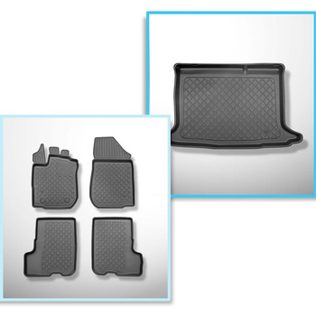 Conjunto de tapetes de bagageira e tapetes de carro feitos sob medida para Dacia Sandero II Stepway Crossover (12.2012-12.2020)