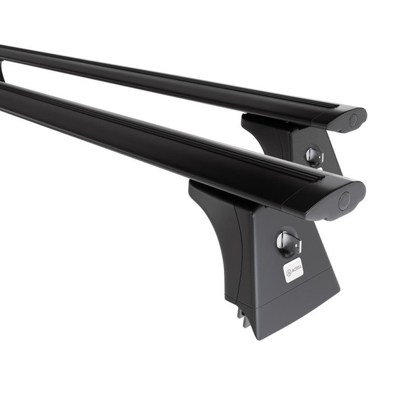 Suporte de tejadilho compatível com Opel Meriva A Minivan (2003-2009) - bagageiro preto - mala de teto - rack de barras - pontos de montagem - Alumínio