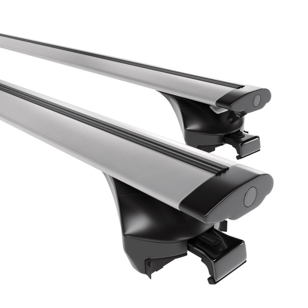 Suporte de tejadilho compatível com BMW Série 5 G31 Touring (2017-2024) - bagageiro prata - mala de teto - rack de barras - barras integradas - Alumínio