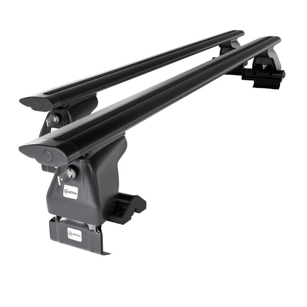 Suporte de tejadilho compatível com Audi A6 C6 Limousine (2004-2010) - bagageiro preto - mala de teto - rack de barras - sem elementos de montagem - Alumínio