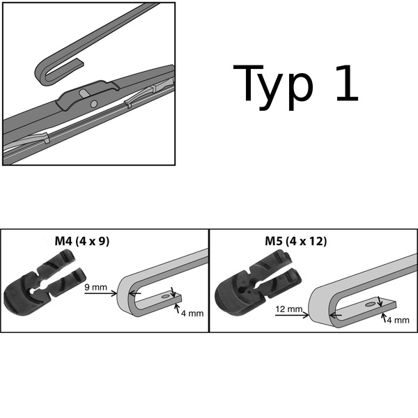 Escovas limpa-vidros para pára-brisas para Mercedes-Benz Sprinter I Van (1995-2006) - standard