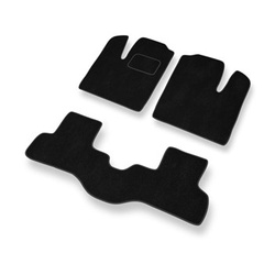 Tapetes de veludo para carros Fiat Doblo I Van (2000-2011) - Tapetes para carros preta