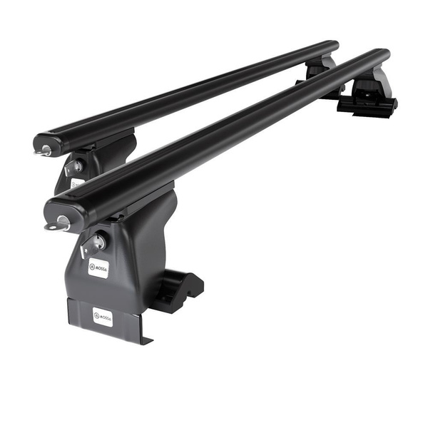 Suporte de tejadilho compatível com Chevrolet Evanda Sedan (2003-2006) - bagageiro preto - mala de teto - rack de barras - sem elementos de montagem - Alumínio