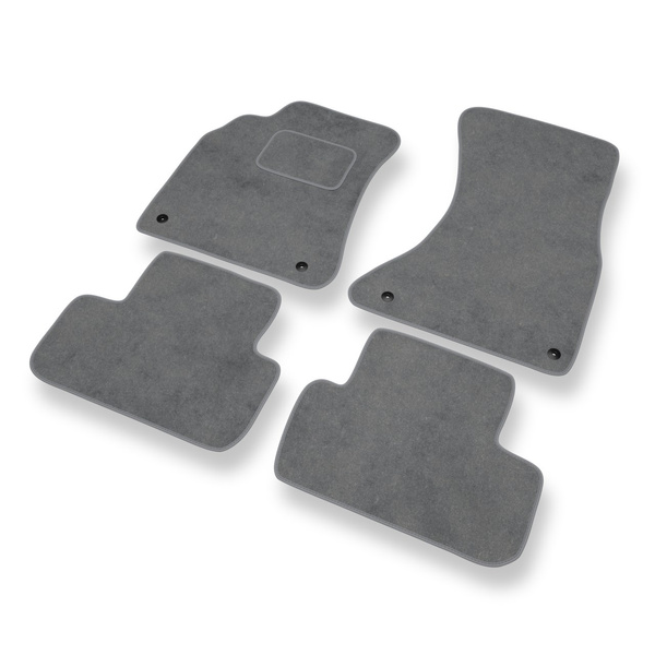 Tapetes de veludo para carros Audi A5 I 8T Coupé, Convertível (2007-2016) 5 portas - Tapetes para carros cinza