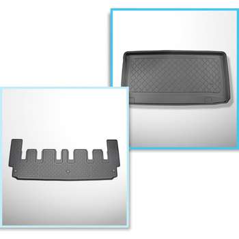 Conjunto de tapetes de bagageira e tapetes de carro feitos sob medida para Ford Tourneo Custom Van (02.2018-06.2023)