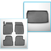 Conjunto de tapetes de bagageira e tapetes de carro feitos sob medida para Opel Mokka B SUV (02.2021-....) - parte superior do porta-malas; base móvel na posição mais alta; não para versões elétricas e híbridas