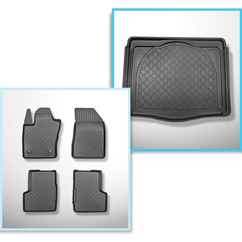 Conjunto de tapetes de bagageira e tapetes de carro feitos sob medida para Jeep 