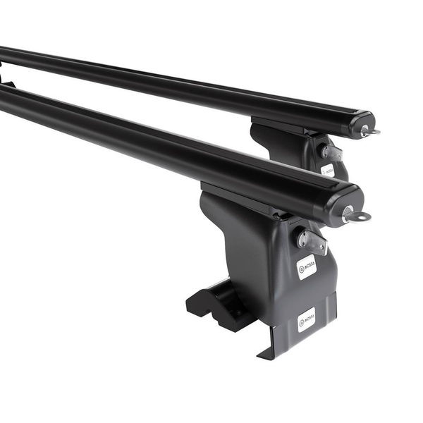 Suporte de tejadilho compatível com Chevrolet Evanda Sedan (2003-2006) - bagageiro preto - mala de teto - rack de barras - sem elementos de montagem - Alumínio