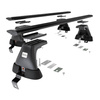 Suporte de tejadilho compatível com Volvo S40 Sedan (2004-2012) - bagageiro preto - mala de teto - rack de barras - sem elementos de montagem - Alumínio