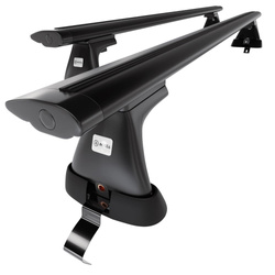 Suporte de tejadilho compatível com Volkswagen Passat B7 Sedan (2010-2014) - bagageiro preto - mala de teto - rack de barras - sem elementos de montagem - Alumínio