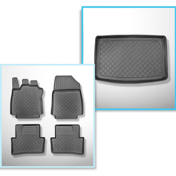 Conjunto de tapetes de bagageira e tapetes de carro feitos sob medida para Renault Clio IV Hatchback (10.2012-08.2019)