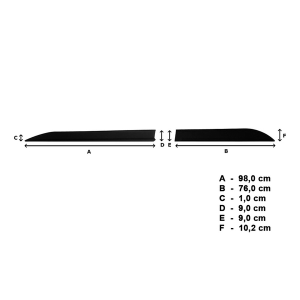 Fitas laterais compatíveis com Skoda Kodiaq SUV (2016-....)