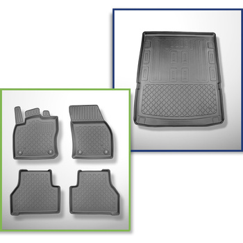 Conjunto de tapetes de bagageira e tapetes de carro feitos sob medida para Volks