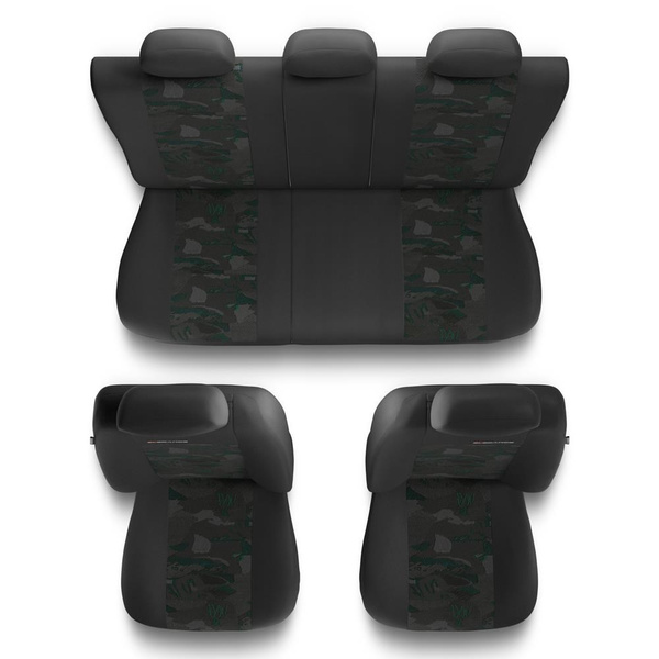 Capas de carro universais para Toyota Yaris I, II, III, IV (1999-....) - verde