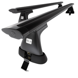 Suporte de tejadilho compatível com Ford Focus IV Hatchback (2019-....) - bagageiro preto - mala de teto - rack de barras - sem elementos de montagem - Alumínio