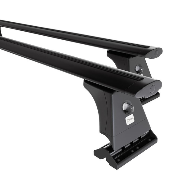 Suporte de tejadilho compatível com Hyundai i30 II Hatchback (2012-2017) - bagageiro preto - mala de teto - rack de barras - pontos de montagem - Alumínio