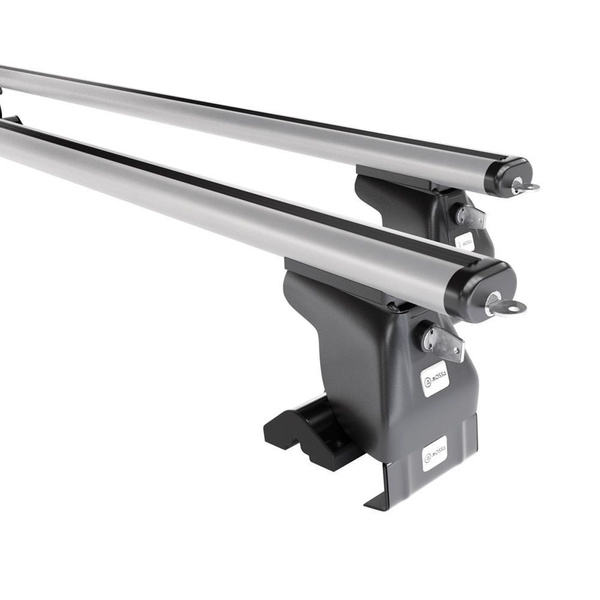 Suporte de tejadilho compatível com Chevrolet Epica Sedan (2006-2015) - bagageiro prata - mala de teto - rack de barras - sem elementos de montagem - Alumínio