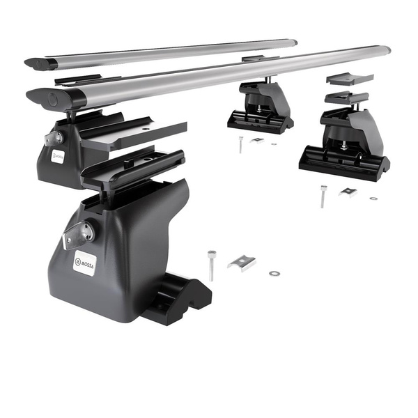 Suporte de tejadilho compatível com Volkswagen California T6 Van (2015-2021) - bagageiro prata - mala de teto - rack de barras - Perfil T - Alumínio