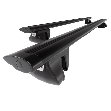 Suporte de tejadilho compatível com Dacia Lodgy Van (2012-2022) - bagageiro preto - mala de teto - rack de barras - barras integradas - Alumínio