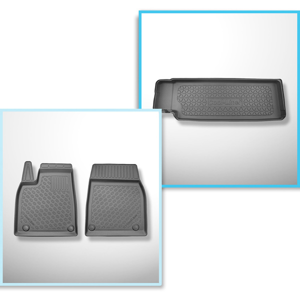 Conjunto de tapetes de bagageira e tapetes de carro feitos sob medida para Tesla Model X SUV (01.2021-....)