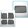 Conjunto de tapetes de bagageira e tapetes de carro feitos sob medida para Opel Mokka-e SUV (02.2021-....) - parte superior do porta-malas; base móvel na posição mais alta