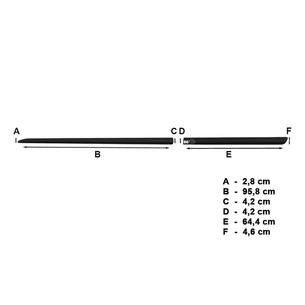 Fitas laterais compatíveis com Dacia Sandero I Stepway Crossover (2008-2012) - (comprimento dos protetores: 958mm; 644mm)