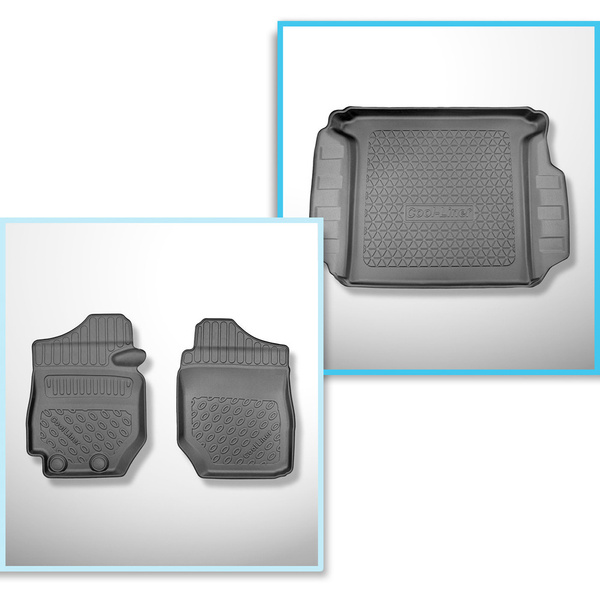 Conjunto de tapetes de bagageira e tapetes de carro feitos sob medida para Suzuki Jimny II GJ Pro SUV (2021-....) - dois lugares; também na versão Pro; com transmissão manual