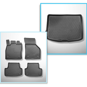 Conjunto de tapetes de bagageira e tapetes de carro feitos sob medida para Audi A3 8V Hatchback, Sportback (08.2012-03.2020) - parte inferior do porta-malas; também para a versão Quattro; não para e-tron