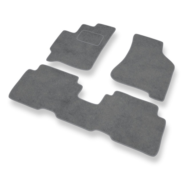 Tapetes de veludo para carros Kia Carens II Minivan (2002-2006) - Tapetes para carros cinza