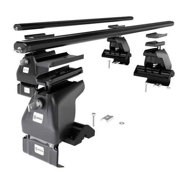 Suporte de tejadilho compatível com Audi A6 C6 Limousine (2004-2010) - bagageiro preto - mala de teto - rack de barras - sem elementos de montagem - Alumínio