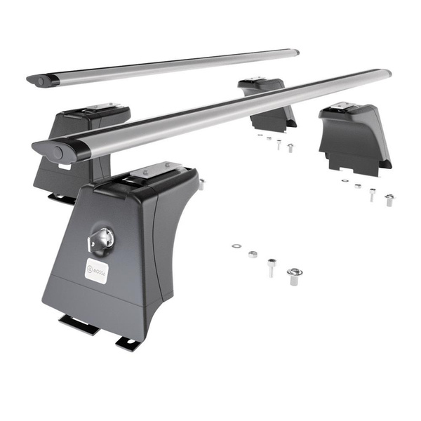 Suporte de tejadilho compatível com Toyota Avensis mk III Combo (2009-2019) - bagageiro prata - mala de teto - rack de barras - pontos de montagem - Alumínio