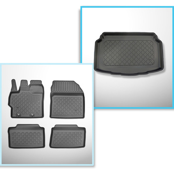 Conjunto de tapetes de bagageira e tapetes de carro feitos sob medida para Toyot