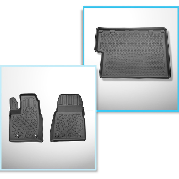 Conjunto de tapetes de bagageira e tapetes de carro feitos sob medida para Ford Tourneo Custom L2 Van (01.2013-2018)