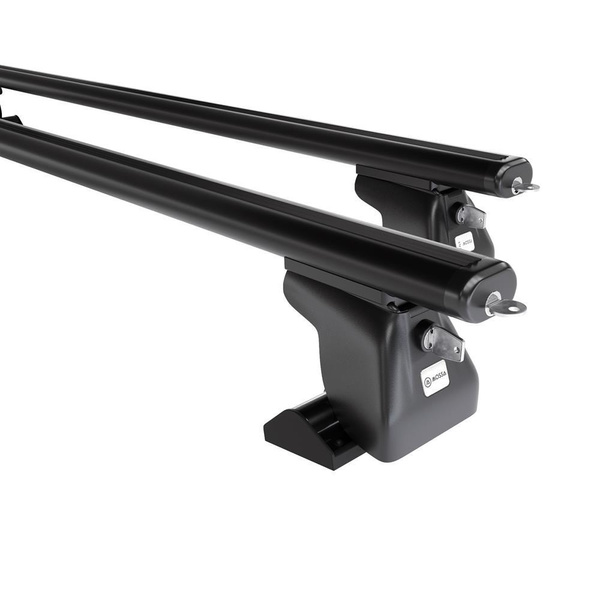 Suporte de tejadilho compatível com Chrysler Voyager Minivan (2001-2008) - bagageiro preto - mala de teto - rack de barras - Perfil T - Alumínio