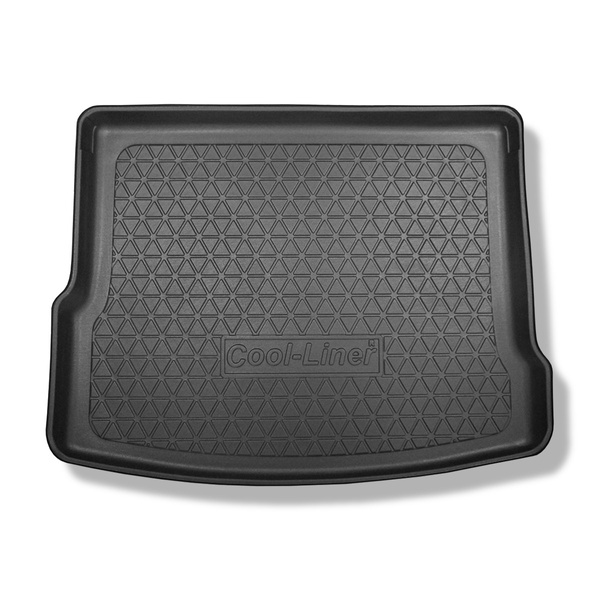 Tapete para a bagageira projetado para Volkswagen Tiguan II SUV (05.2016-....) - parte superior do porta-malas (soleira plana); base móvel na posição mais alta; não para a versão eHybrid