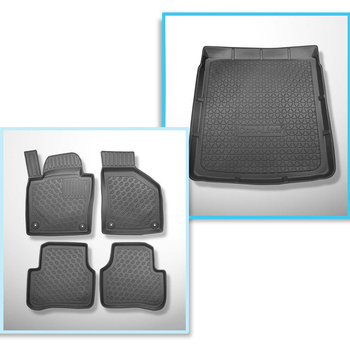 Conjunto de tapetes de bagageira e tapetes de carro feitos sob medida para Volkswagen Passat B6 Sedan (2005-10.2009)