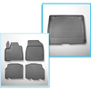 Conjunto de tapetes de bagageira e tapetes de carro feitos sob medida para Nissan Townstar Combo (01.2022-....) - 5 lugares; distância entre eixos curtos; não para a versão elétrica