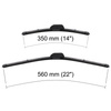 Escovas limpa-vidros para pára-brisas para Chevrolet Spark I, II Hatchback (02.2005-2014) - planas