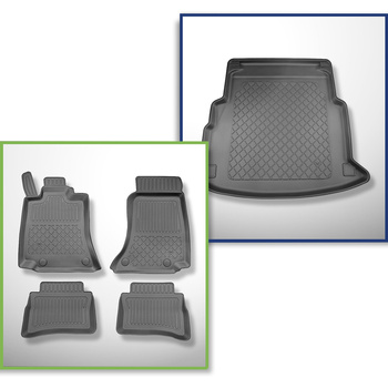 Conjunto de tapetes de bagageira e tapetes de carro feitos sob medida para Merce