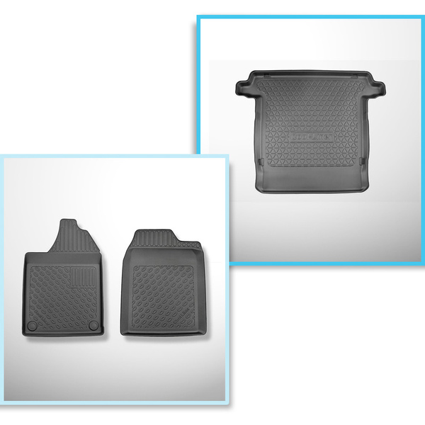 Conjunto de tapetes de bagageira e tapetes de carro feitos sob medida para Aixam Crossline Crossover (2005-2010) - dois lugares