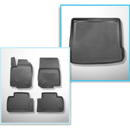 Conjunto de tapetes de bagageira e tapetes de carro feitos sob medida para Mercedes-Benz Classe M W166 SUV (11.2011-05.2015)