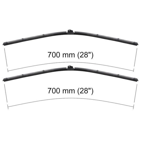 Escovas limpa-vidros para pára-brisas para Volkswagen Touran I Minivan (02.2003-05.2010) deslocamento opostos - planas
