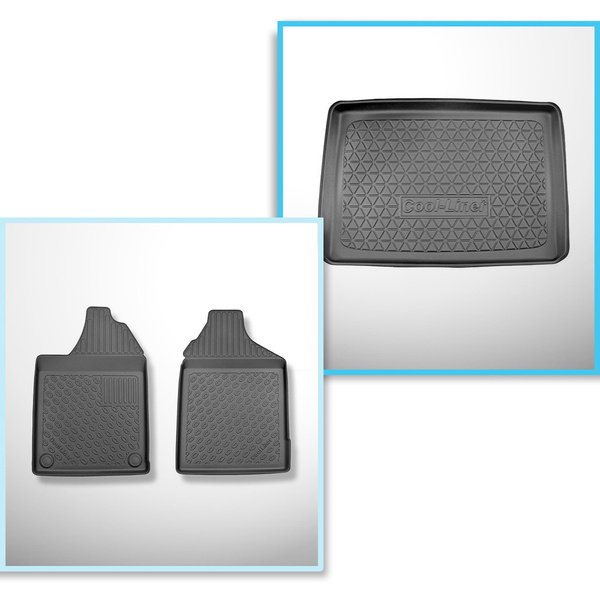 Conjunto de tapetes de bagageira e tapetes de carro feitos sob medida para Aixam City Hatchback (10.2016-....)