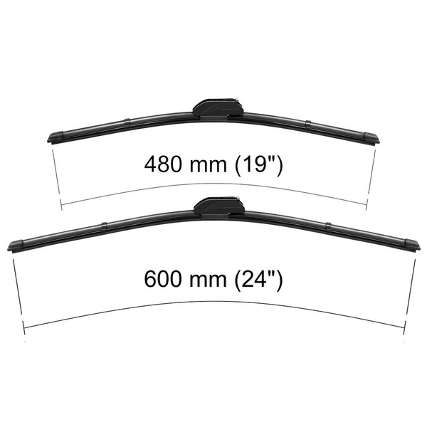 Escovas limpa-vidros para pára-brisas para Mazda 3 II Hatchback, Sedan (12.2008-12.2013) - planas