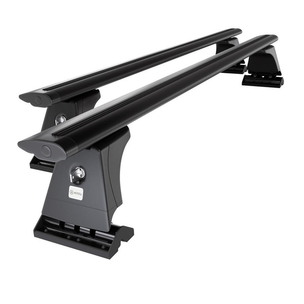 Suporte de tejadilho compatível com Fiat Panda III Hatchback (2012-....) - bagageiro preto - mala de teto - rack de barras - pontos de montagem - Alumínio