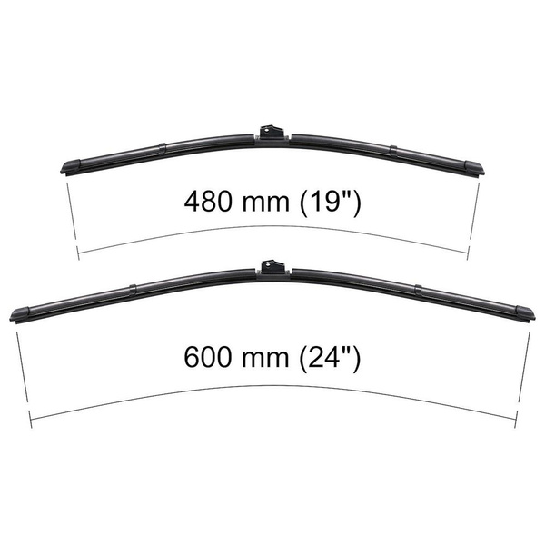 Escovas limpa-vidros para pára-brisas para Volkswagen Golf V, VI Hatchback, Convertível, Variant (10.2003-04.2013) - planas